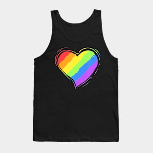 Rainbow Heart Tank Top